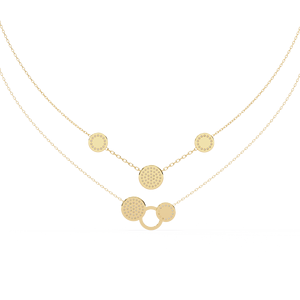 Luxury Handcrafted 10k 14k 18k Yellow Gold Layered Diamond Jewellery <b>Necklace</b> Women’s <b>Statement</b> Diamond Jewellery Collection - Product Image 3