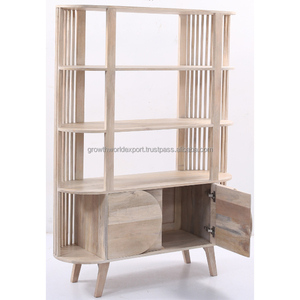 Unique <b>Wooden</b> Bookshelf Cum Wardrobe Affordable Price 2 Door Storage & Storage <b>Shelf</b> Handmade Best Living Room Furniture 2024 - Product Image 6