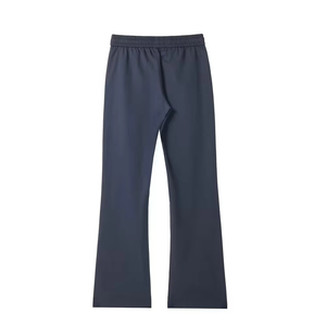 2pcs <b>Men</b> High-Waisted <b>Elastic</b> Drawstring Waist Flare Pants Solid Color Casual <b>Trousers</b> Side Pockets Soft Lightweight Polyester - Product Image 2