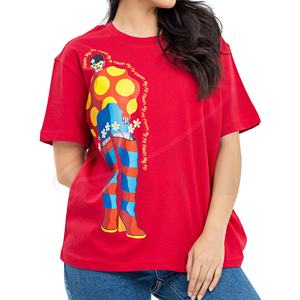 Camiseta de Algodón con Estampado Gráfico para Mujer, Corte Holgado Informal, Tejido Transpirable y Suave, Ropa de Calle de Verano, Moda Moderna - Product Image 1