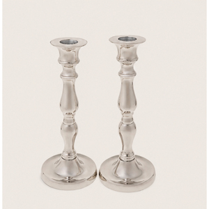 Wholesale Luxury <b>Silver</b> Metal Taper Candle Holders Set of 2 Classic Tall <b>Candlestick</b> Stands For Home Hotel Tabletop Decoration - Product Image 3