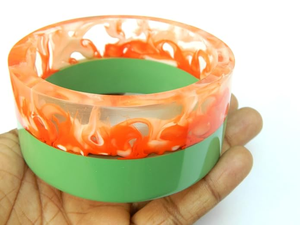 กำไลข้อมือเรซิ่น FAIZA CRAFT FC-1184 หลายสี ดีไซน์เนอร์ทำมือ งานหล่อ เครื่องประดับหมั้น ของขวัญสำหรับเธอ - Product Image 4