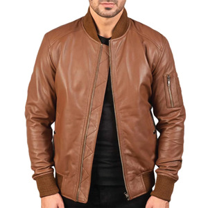 Chaqueta de Cuero de Oveja Auténtica para Hombre, Prenda Exterior Elegante, Duradera y Cómoda - Product Image 1