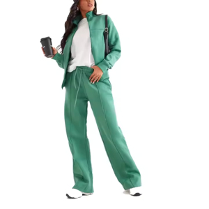Nueva Llegada: Chándal de Mujer con Cremallera Completa, Grueso y Cómodo, Traje de Dos Piezas para Invierno, Tallas Grandes - Product Image 1