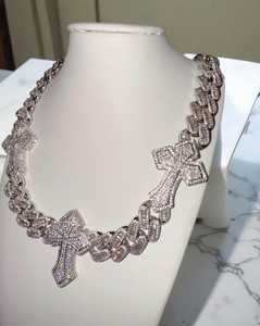 สร้อยคอเงินแท้ 925 คุณภาพเยี่ยม ประดับเพชรโมอิสซาไนต์ ดีไซน์ Cuban Link  สำหรับผู้ชายและผู้หญิง พรีเมียม ลดราคาพิเศษ - Product Image 5
