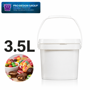 Cubo de Plástico de Grado Alimenticio de 3.5L con Asa y Tapa para Envasar Dulces, Chocolate y Confitería, Contenedor Seguro para Alimentos - Product Image 1