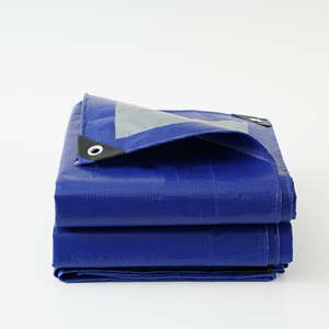 Bâche en PE robuste bleue/argentée, haute durabilité, grande capacité, couleurs personnalisées, tailles personnalisées, couverture imperméable - Product Image 2