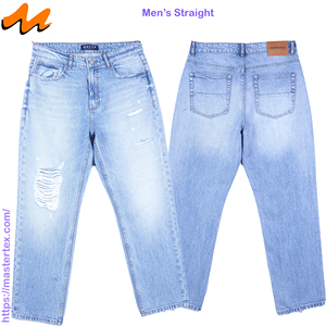 Jean en denim déchiré coupe droite pour homme Martes, taille mi-haute, vintage, respirant, 100 % coton, fermeture boutonnée, idéal pour l'hiver - Product Image 4