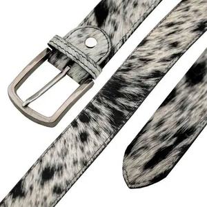 Cinturón Clásico Personalizado de Pelo de Vaca para Hombre, 100% Cuero Genuino, Cinturones Casuales para Uso Diario y al Aire Libre - Product Image 2
