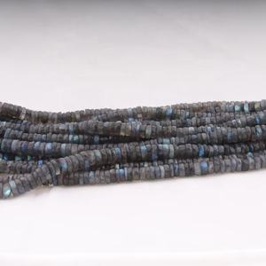 Cuentas de corte de rueda facetada de labradorita de 7mm de alta calidad, piedras preciosas naturales de 16 pulgadas para la fabricación de joyas - Product Image 1