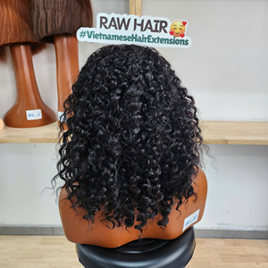 Perruque Courte Bouclée Frisée et Volumineuse pour Femme avec Frange, Douce, Résistante à la Chaleur, 100% Cheveux Humains - Product Image 4