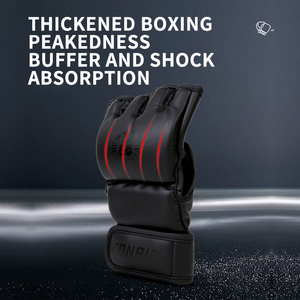 Guantes de MMA de Medio Dedo con Logotipo Personalizado y Muñequera de Tres Capas, Guantes de Boxeo para Entrenamiento - Product Image 5
