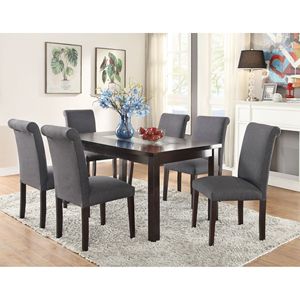 Set di 2 sedie da pranzo in legno grigio blu di transizione in betulla per sala da pranzo - Product Image 3
