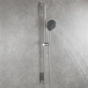 Set di Accessori per Bagno in Nichel Spazzolato Include Asta Doccia Allungata e Tubo Flessibile per Docce Confortevoli - Product Image 2