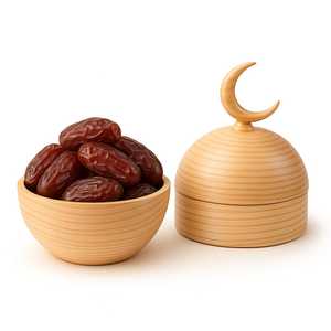 Handmade Wooden <b>Lidded</b> <b>Bowl</b> <b>with</b> Crescent Moon Carved Top - Product Image 1