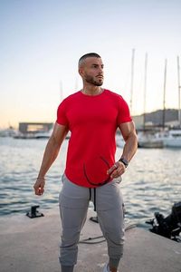 Vêtements de sport personnalisés, vêtements de sport ajustés, vêtements de fitness pour hommes, t-shirts de sport à manches courtes, vêtements de sport décontractés - Product Image 5