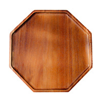 Plateaux et plateaux de service en bois d'acacia Offre Spéciale Plateaux octogonaux en bois très durables allant au lave-vaisselle pour la cuisine et la table à manger