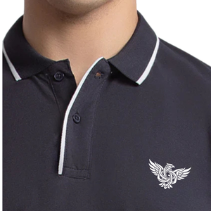 Mens Dark <b>Navy</b> Spandex/Polyester Jersey for Shirt Short Sleeve Regular Fit Casual Breathable OEM Service Golf Office Summer - Product Image 6