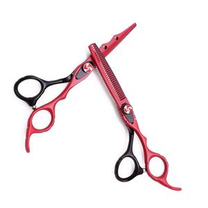 Ciseaux professionnels rouges pour la coupe des cheveux, lame en acier inoxydable, manche long, pour droitiers, usage en salon - Product Image 2