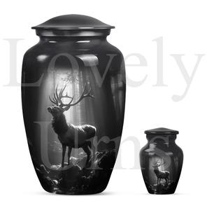 Elegante urna de aluminio con diseño de ciervo para cenizas de cremación de adultos, urna decorativa conmemorativa, recuerdo, tributo. - Product Image 4