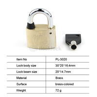 Cadenas en laiton haute sécurité, étanche, antirouille, robuste, avec clé passe-partout, cylindre tubulaire, pour usage industriel, extérieur, porte et bagages