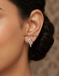 Boucles d'oreilles clous géométriques modernes en diamant de laboratoire pour femmes, or 10K 14K 18K, argent 925 935 - Product Image 4