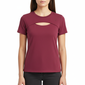 Custom Logo Womens Sport Gym T <b>Shirt</b> <b>Polyester</b> Cotton Blend Quick Dry Breathable Short Sleeve Fashion Top - Product Image 1