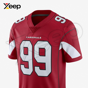 เสื้อฟุตบอลอเมริกัน XEEP รุ่นปรับแต่งได้ XC-AFU-13 สำหรับผู้ชาย เนื้อผ้าโพลีเอสเตอร์น้ำหนักเบา ระบายอากาศได้ดี พิมพ์ลายด้วยเทคโนโลยีฮีททรานเฟอร์ ประสิทธิภาพสูง - Product Image 3