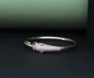 925 Silver Animal Shape Diamond Bangle Micro Pave Luxury Women's Bracelet Everyday Wear - Product Image 1