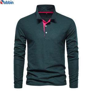 Camisa Polo con Bordado, Cierre de Botones, Formal, de Moda, Manga Larga, Bordada, Transpirable, de Tela de Algodón, con Solapa, para Trabajo - Product Image 4