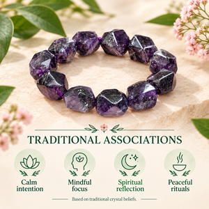 Anillo de cuentas de amatista natural pulida irregular, piedra suelta de cristal morado para la fabricación de pulseras - Product Image 2