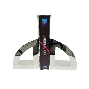 Extremos de libro de metal Color blanco y negro Soporte de libro de aluminio Estilo decorativo Mesa de artesanía de metal Decoración Organizador de biblioteca de oficina - Product Image 6