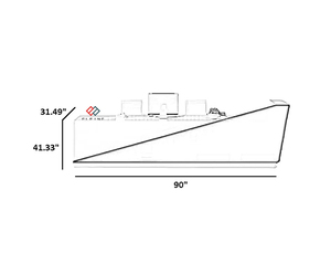 Mostrador de Recepción Moderno para <span class=keywords><strong>Restaurante</strong></span>, Oficina, Salón, Hospital, Mostrador de Recepción Blanco de Alto Brillo - Product Image 2
