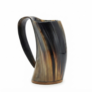 Viking Horn Mug Natural Ox Buffalo Horn Tankard Eco Friendly Medieval <b>Beer</b> Mug Norse Cup with Custom Logo for Wholesale Price - Product Image 4