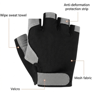 Cycling Sports <b>Gloves</b> Half Finger <b>Thin</b> Breathable Anti-slip Wear-resistant Summer Outdoor Polyester Hook & Loop Closure Unisex - Product Image 2