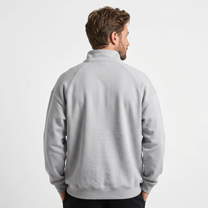 Pull polo tricoté à manches longues pour homme, couleur unie, avec fermeture éclair, style décontracté, en coton anti-boulochage, collection essentielle de tricots - Product Image 5