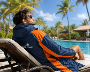 Fabricant OEM – Parka de bain imperméable à capuche personnalisée, manches longues, séchage rapide, respirante, doublure polaire, fermeture éclair, robe de change - Product Image 6