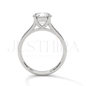 Elegant Design 14k Rose Gold Engagement <b>Ring</b> Classic Proposal <b>Ring</b> With Round Cut Moissanite Diamond Wedding Jewelry Gift - Product Image 5