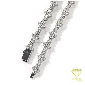 Cadena de tenis geométrica de lujo con diamantes de moissanita al por mayor en plata de ley 925 para colecciones de joyería de moda - Product Image 3