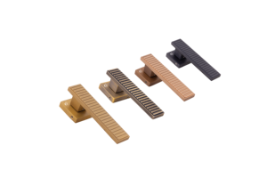 Juego de Manijas Modernas de Latón y Aluminio para Puerta, Roseta Cuadrada AB, Acabado Mate PVD, Oro Rosa, Dorado, Negro, Herrajes Interiores para Cerradura de Palanca - Product Image 6