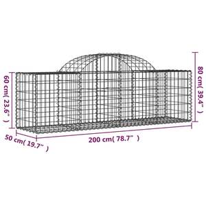 Ensemble de 2 grands paniers en métal galvanisé argenté robustes, collection de paniers gabions - Product Image 6
