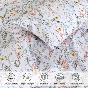 Cotton Bed sheets Bedding Set Soft Fabric Bed Cover Bedroom <b>Linen</b> Home Textile Sleeping Accessories Printed Cotton Bed sheet Set - Product Image 3