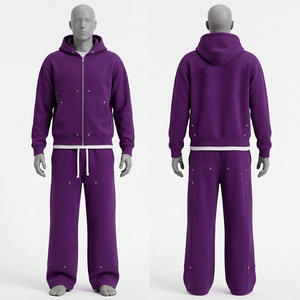 Ensemble de survêtement léger pour homme avec capuche et manches longues, pantalon de jogging personnalisé avec logo, 2 pièces, vêtements de sport décontractés, tenue de plage 100% - Product Image 6
