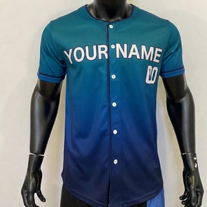 Camiseta de Béisbol Personalizada, Transpirable, Estampada, con Botones, Negra con Detalles Dorados, Uniforme de Equipo Personalizado, Unisex, para Softbol, 100% - Product Image 1