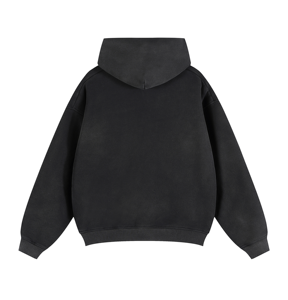 Custom Oversized Full <b>Zip</b> Hoodie 100% Cotton Eco-Friendly 360g Heavyweight Fleece Drop Shoulder Loose Fit OEM Private Label - Product Image 2