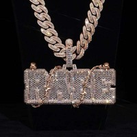 Collier pendentif en moissanite de qualité supérieure pour rappeurs, hommes et femmes, bijoux en argent 925, cadeau disponible à la vente