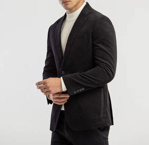 Ensemble blazer noir classique, blazer ajusté avec sangles de moine de créateur, tenue élégante smart-casual, couleurs et tailles personnalisées, costume homme - Product Image 3
