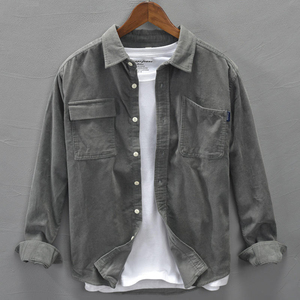 Camisa Casual de Manga Larga para Hombre, 100% Algodón Twill, Color Sólido, Transpirable, Cuello Camisero, Manga Larga, para Otoño - Product Image 2