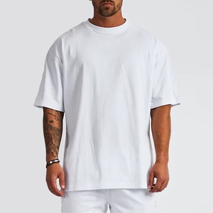 T-shirt de sport oversize pour homme en toile, épaules tombantes, 100 % coton respirant, grandes tailles, logo personnalisé, imprimé par sublimation, éco-responsable - Product Image 4