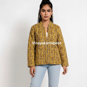 Chaqueta de Mujer Acolchada de Algodón con Estampado Floral y Bordado, Estilo Vintage, Reversible, Transpirable y Ecológica, Venta Caliente de Fábrica - Product Image 6